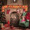 2 Pack 7 FT Christmas Poinsettia Flowers Garland Decorations, 10 LED Lighted Artificial Velvet String Lights with Red Berries, Xmas Ornaments for Indoor Outdoor Fireplace Decor